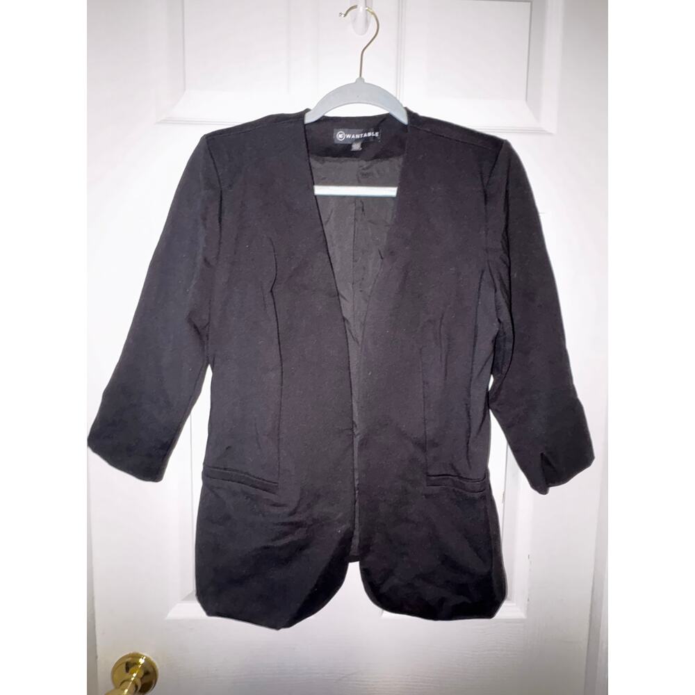 Wantable black 3/4 sleeve women’s blazer size small